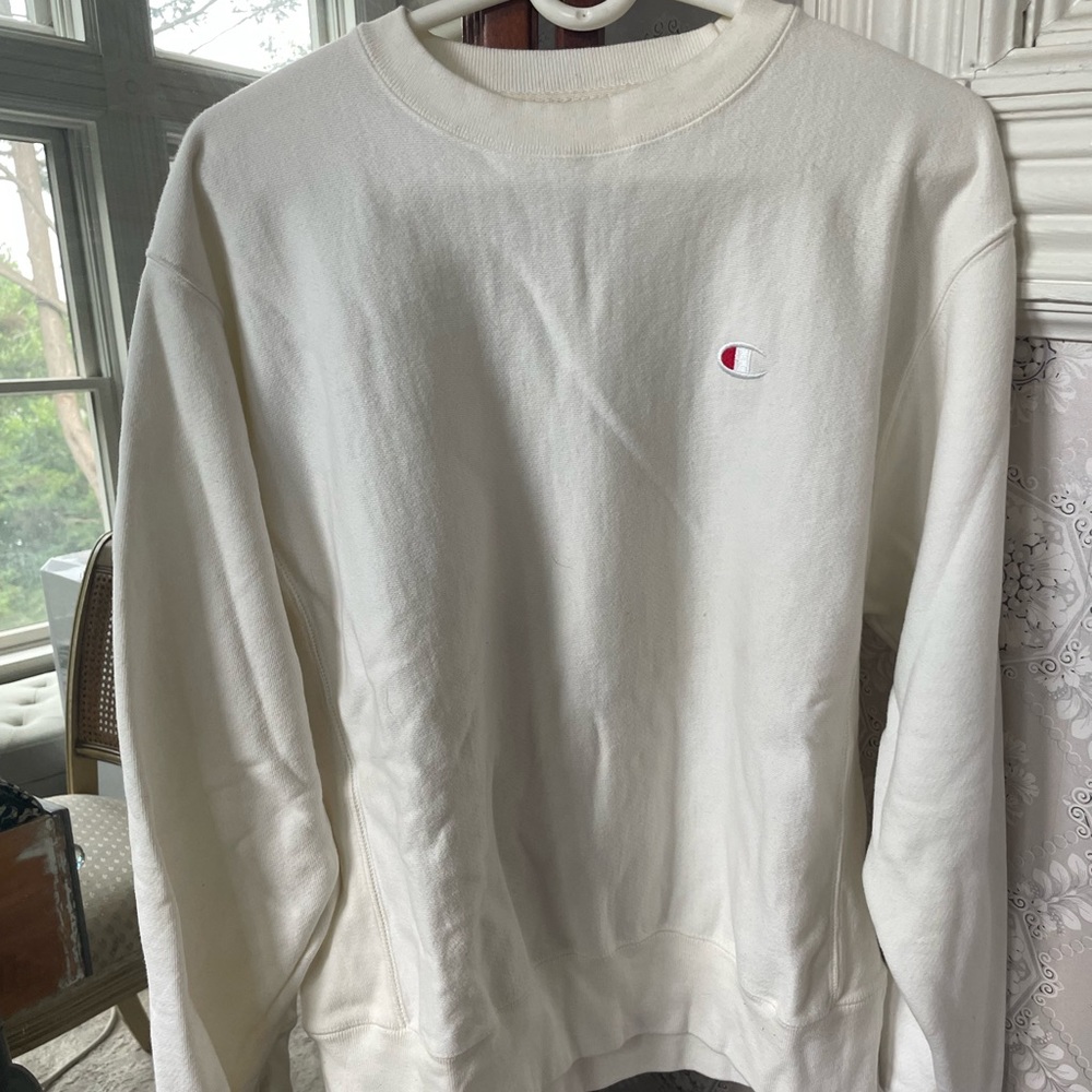 White Champion Crewneck